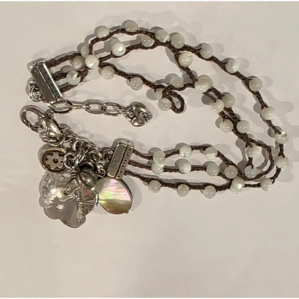 Brighton Karma? Crystal Butterfly Silver‎ and White Charm Bracelet